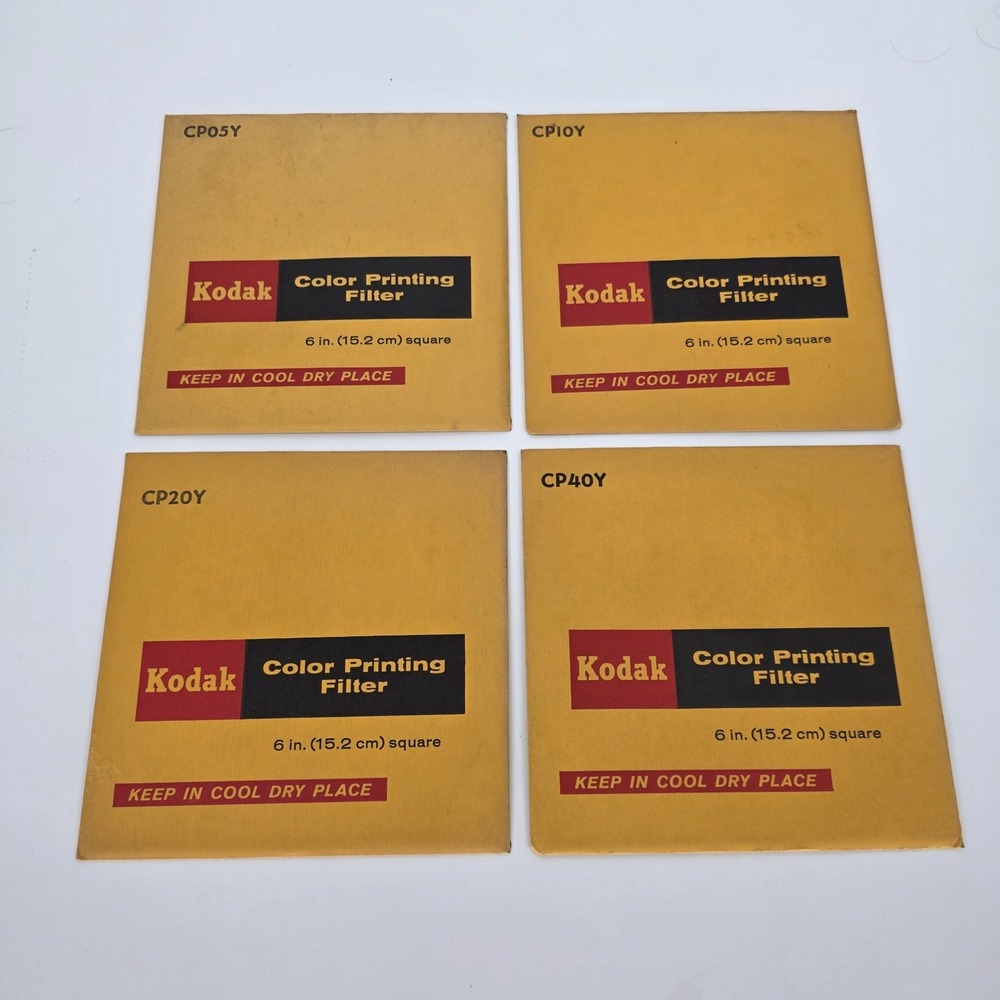 Kodak Color Printing Filter CP05Y CP10Y CP20Y CP40Y Lot Of 4 Made In USA